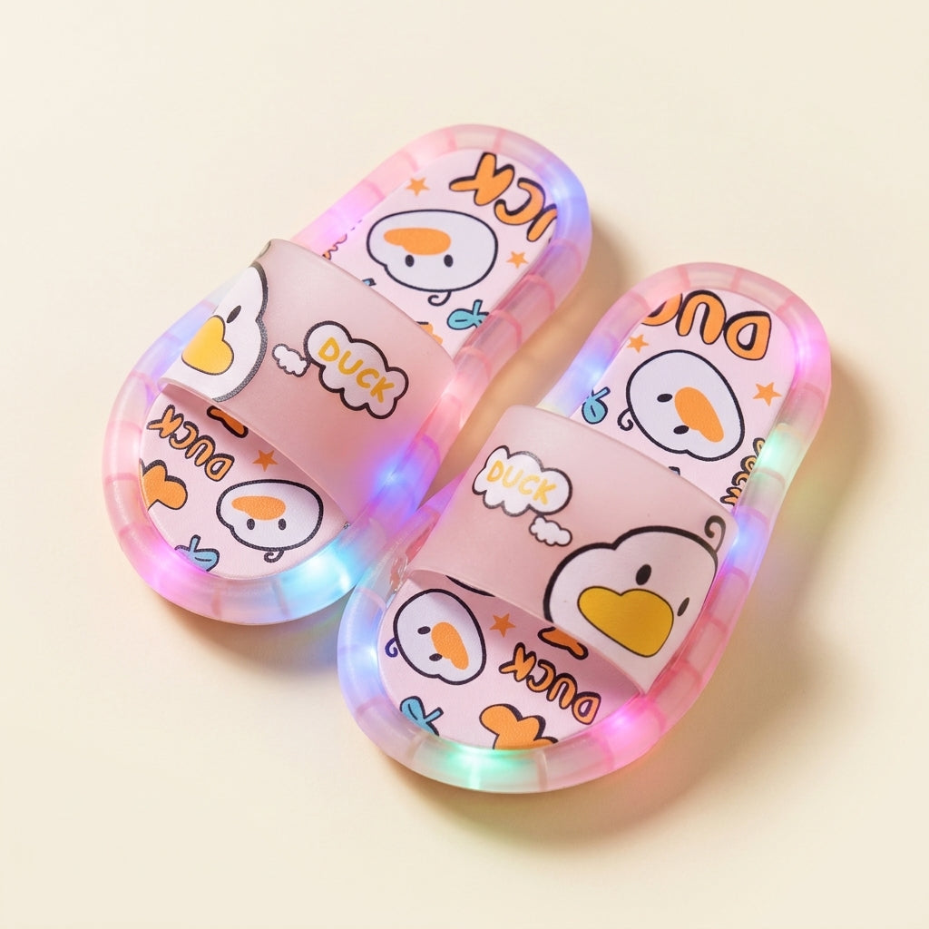 Chaussons lumineux design Duck rose — Plume & Lune