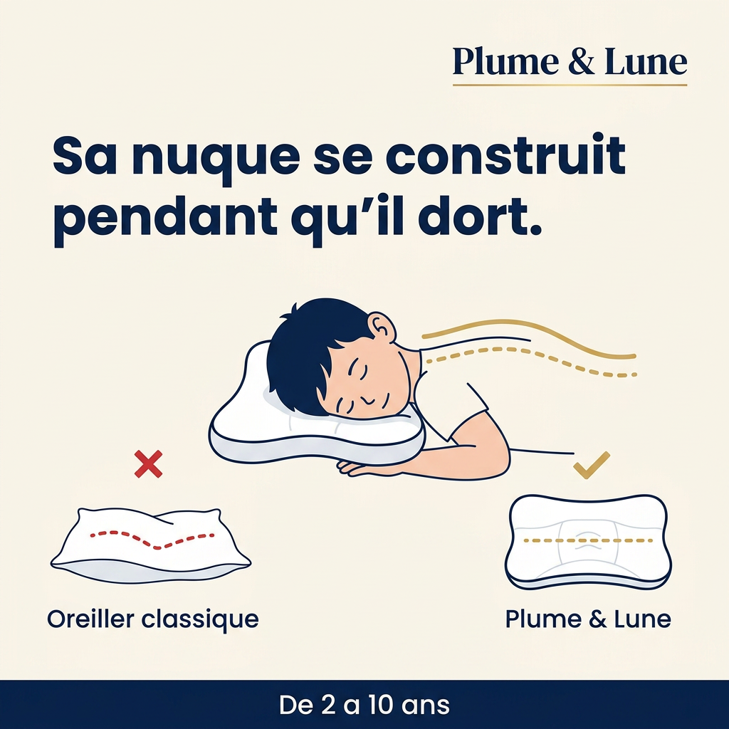 Sa nuque se construit pendant qu'il dort — alignement tête-colonne